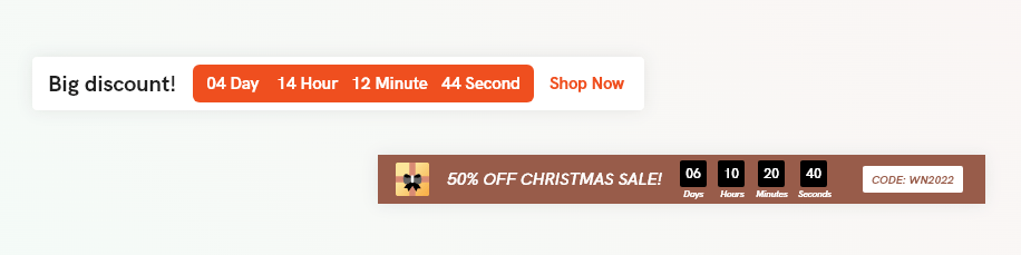Countdown timer notification showing time left on a deal