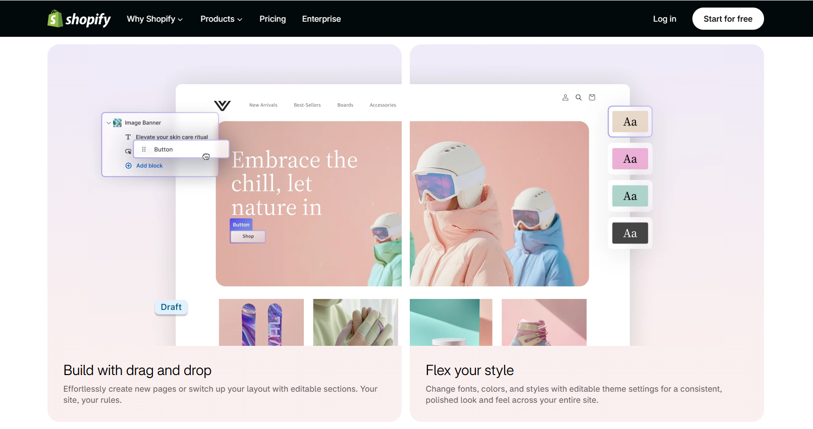 Drag-and-Drop Builder shopify