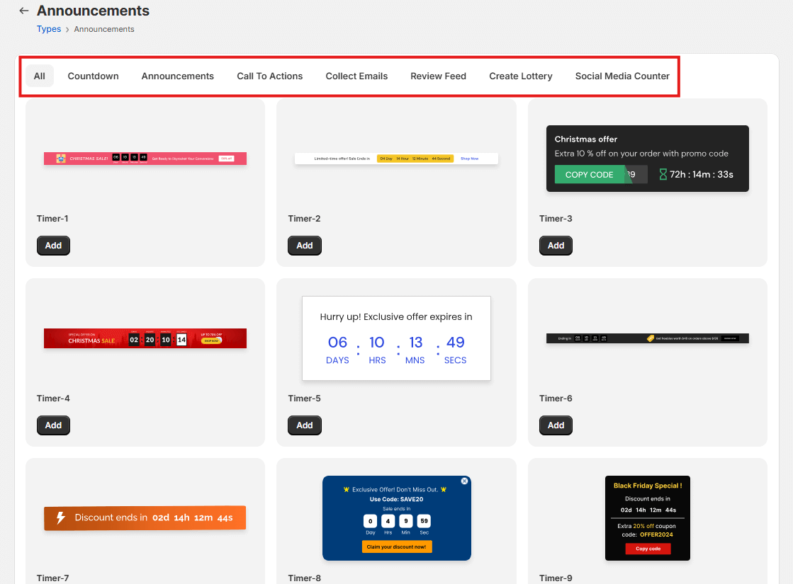 Announcement Bars WiserNotify
