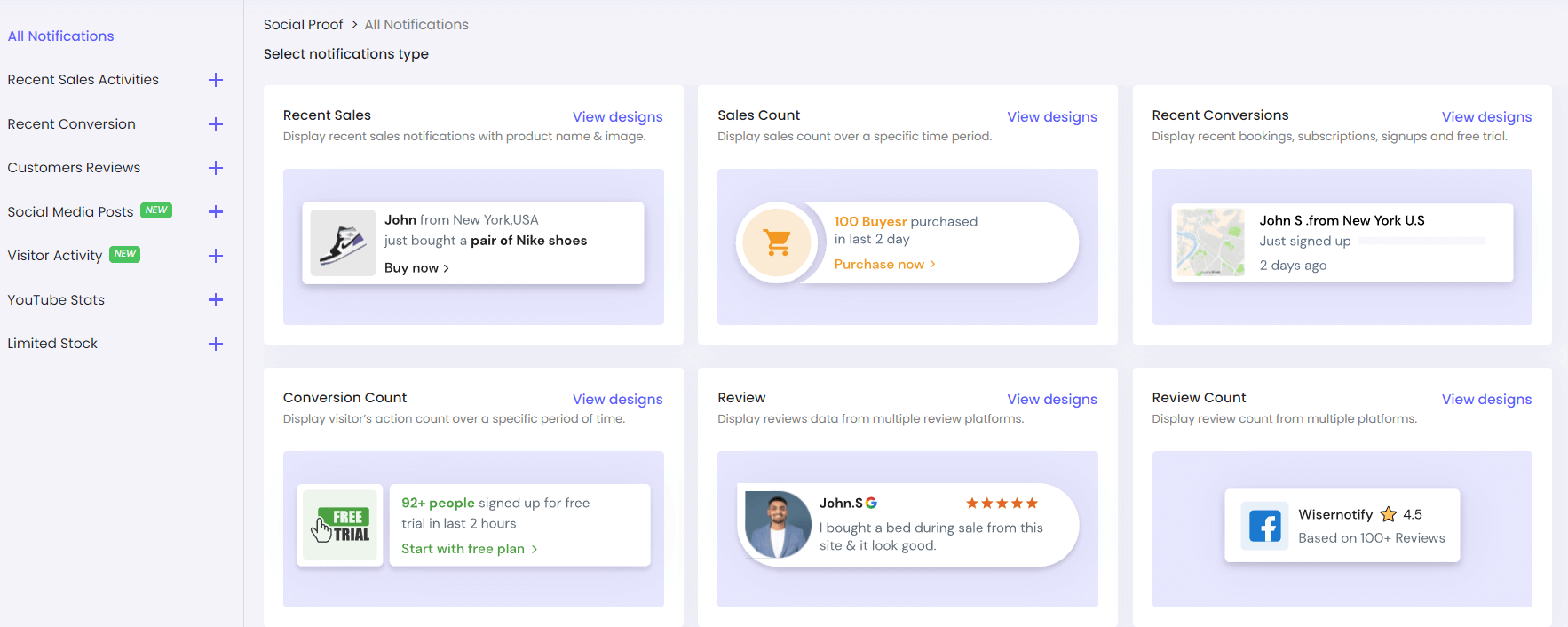 Social-proof-notification-designs