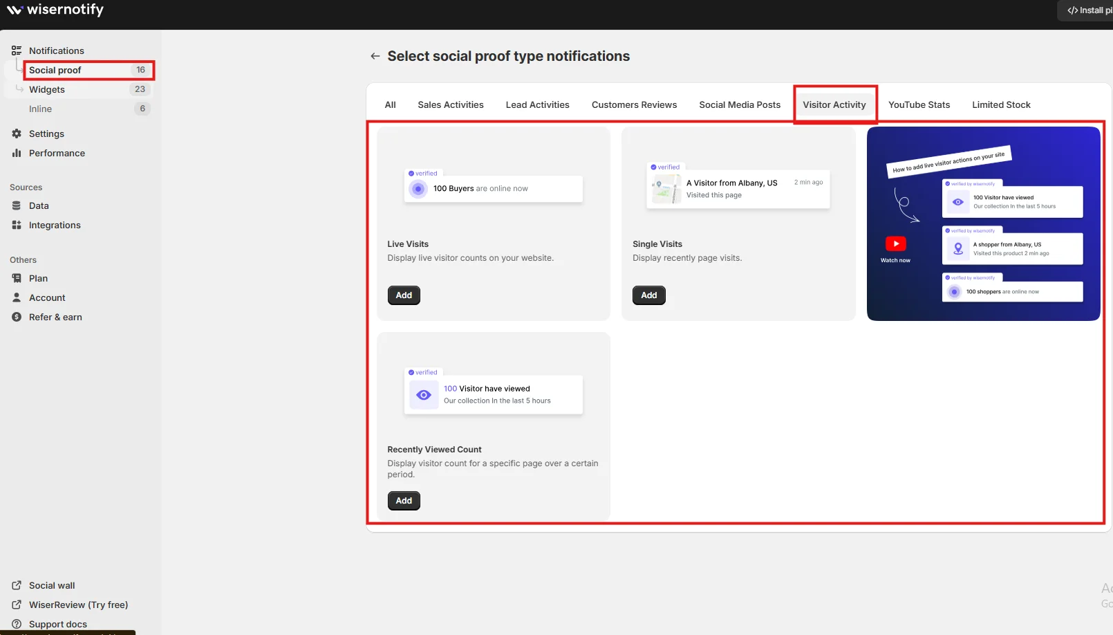 WiserNotify live visitor counter on bundle page