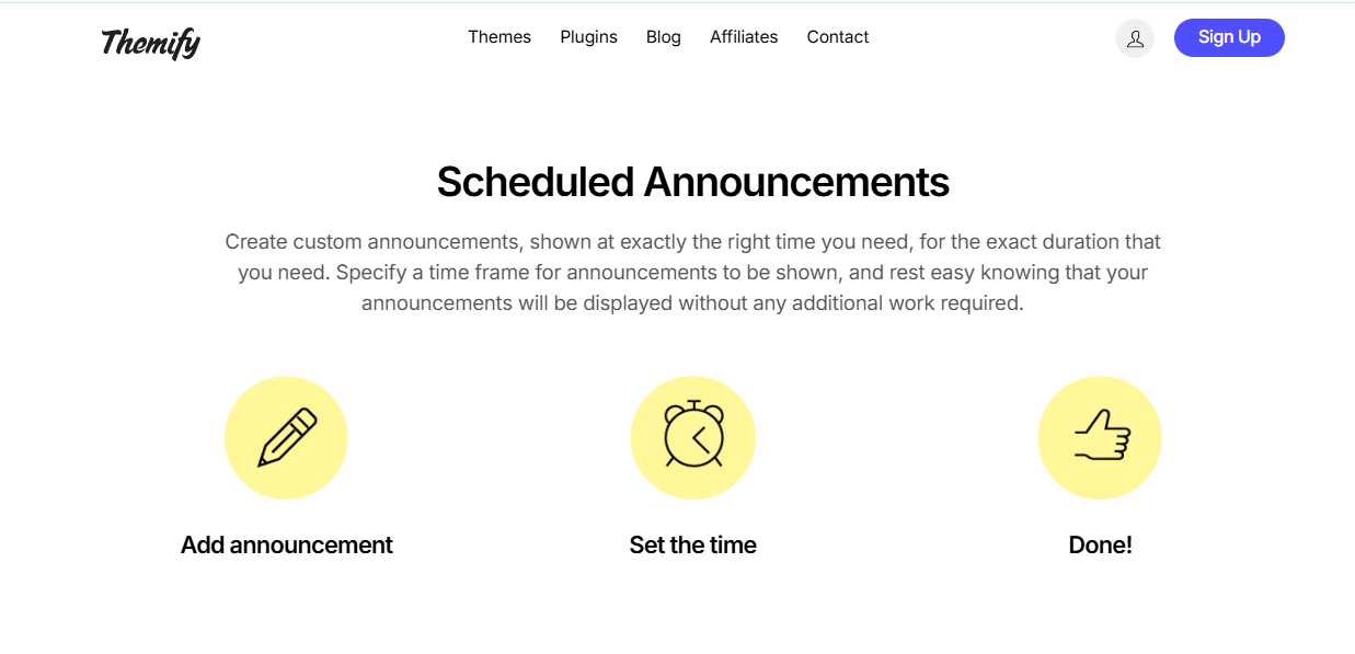 announcement bar plugin (themify)