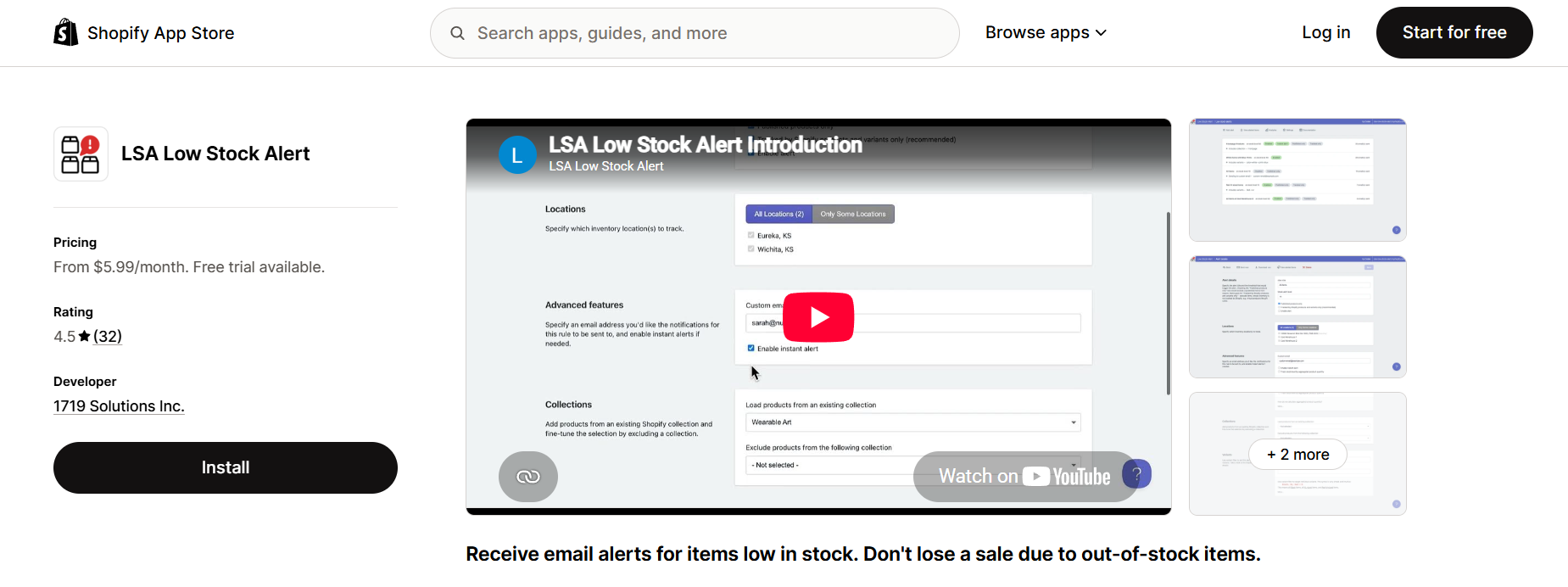 Low Stock Alert