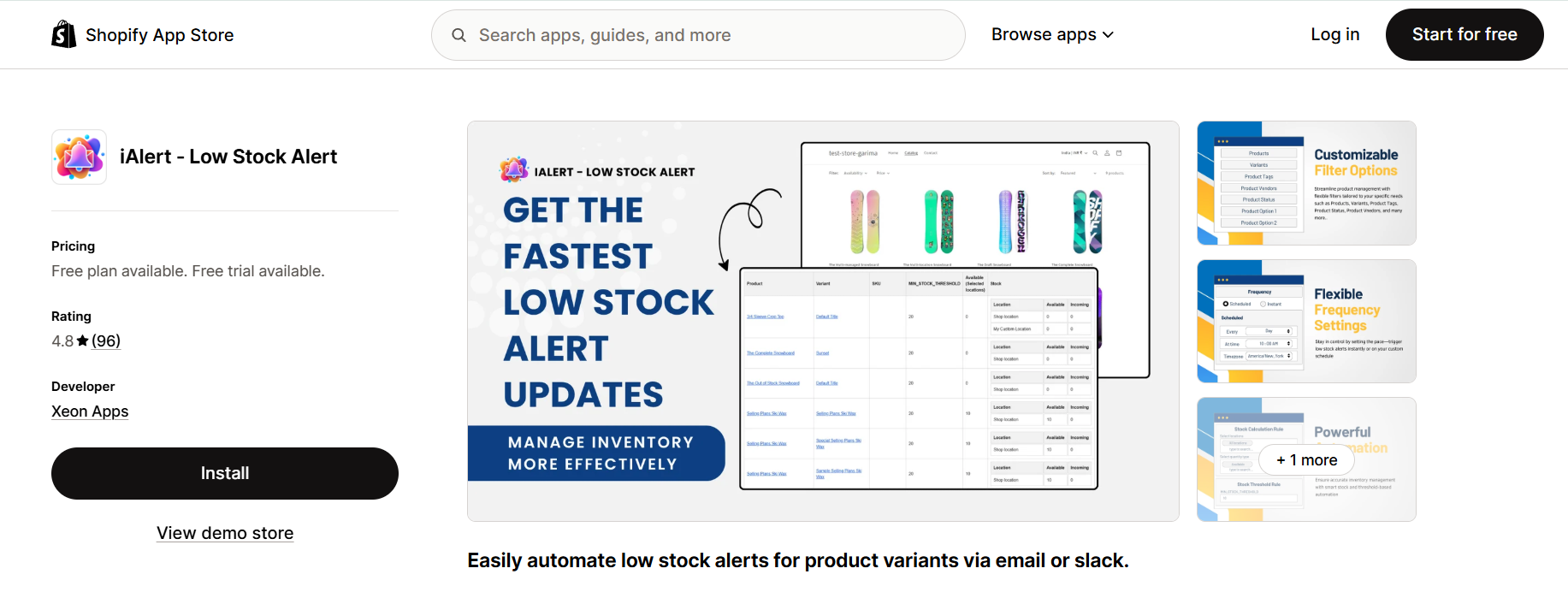 iAlert ‑ Low Stock Alert