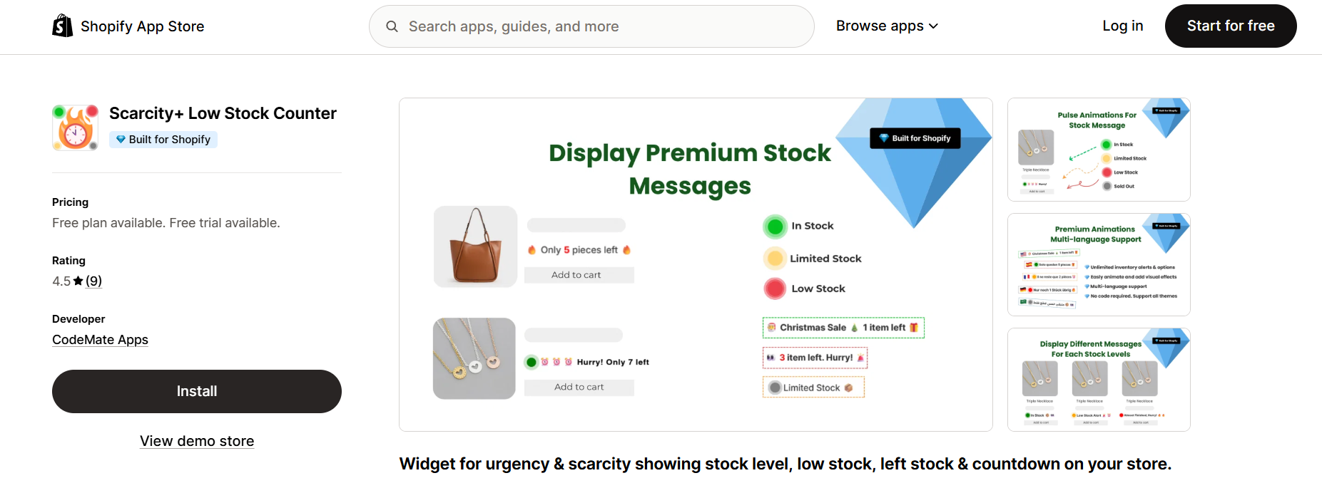 Scarcity++ Low Stock Countdown