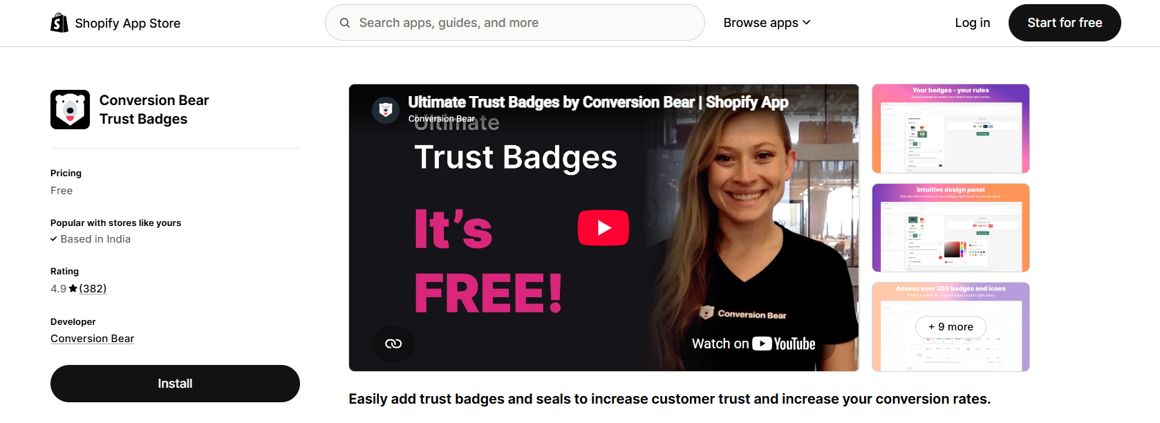 Conversion Bear Trust Badges