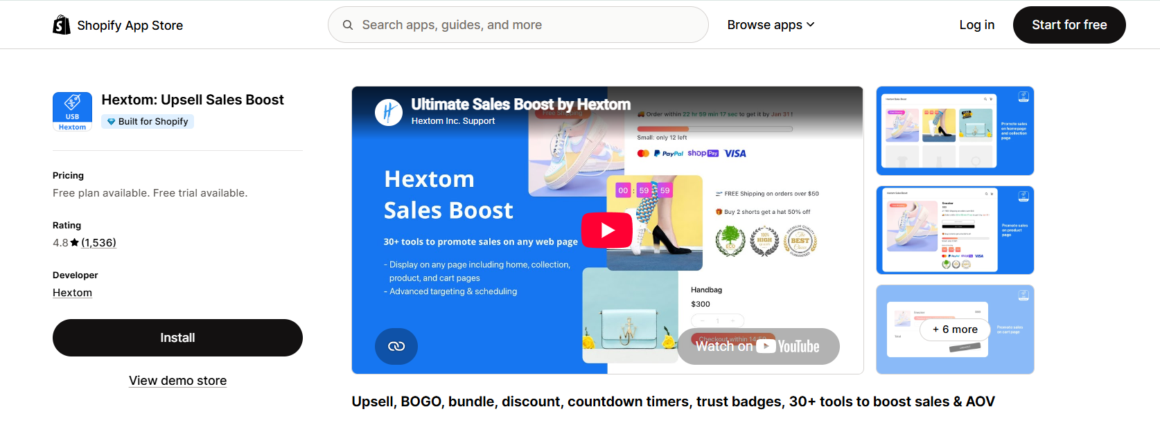 Hextom Upsell Sales Boost