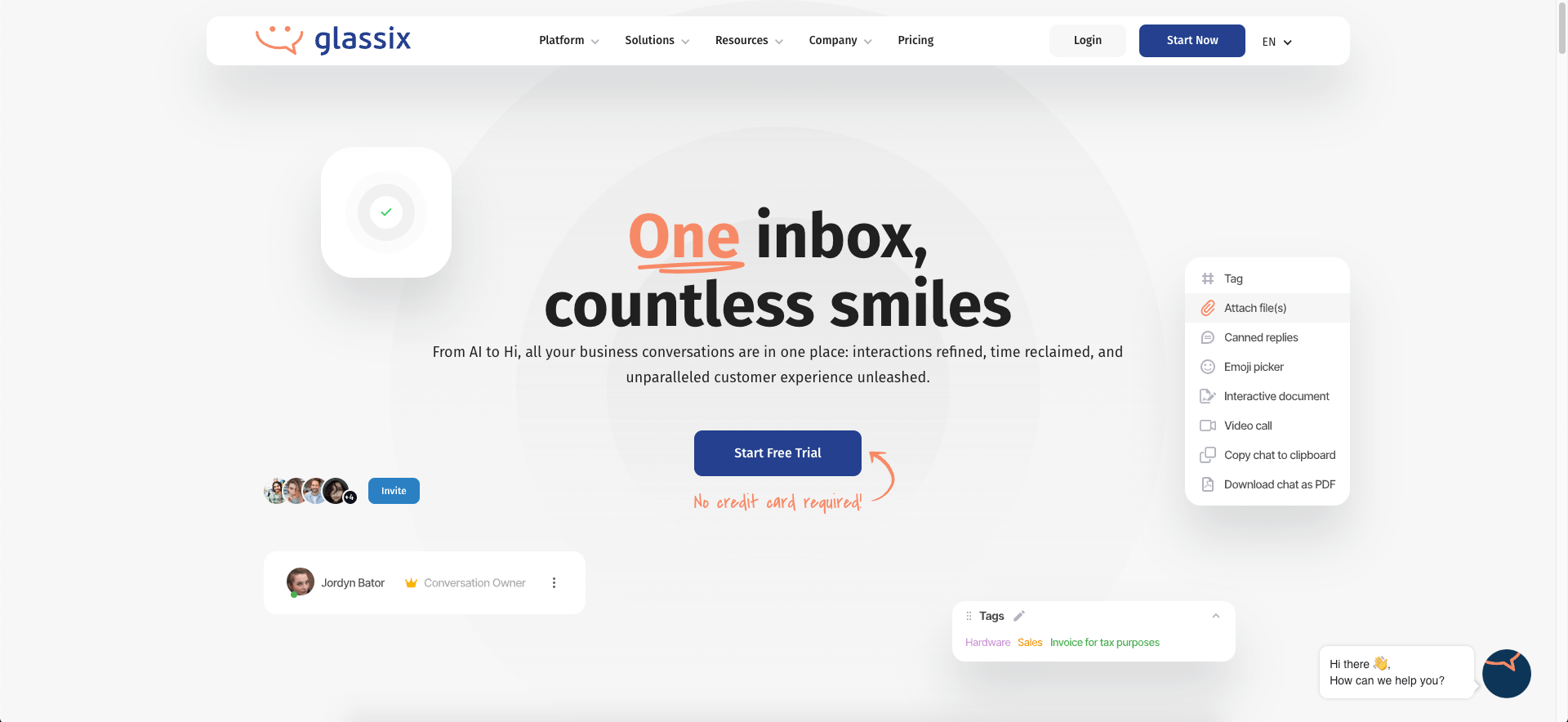 Glassix Website Homepage Screenshot