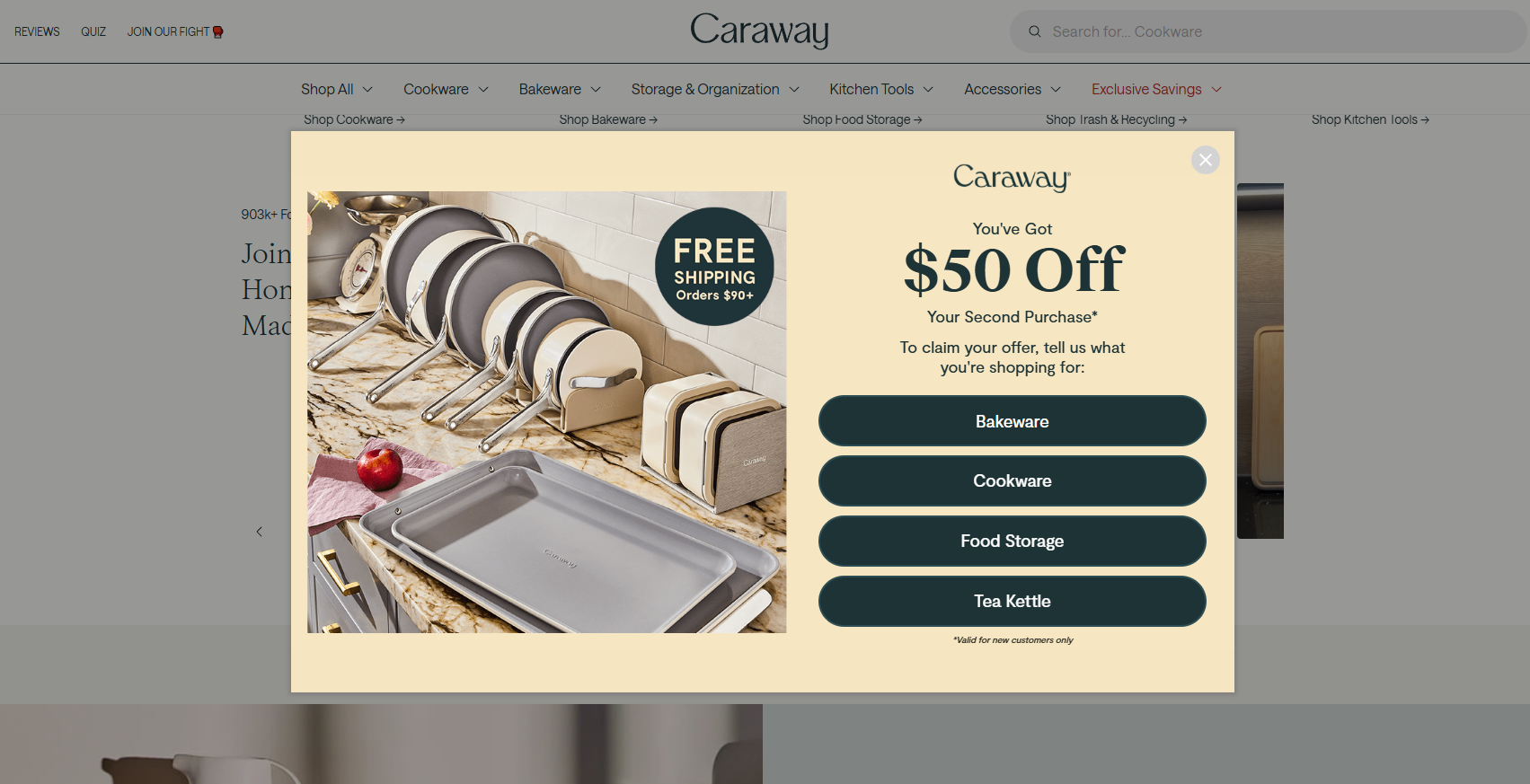 website pop ups example