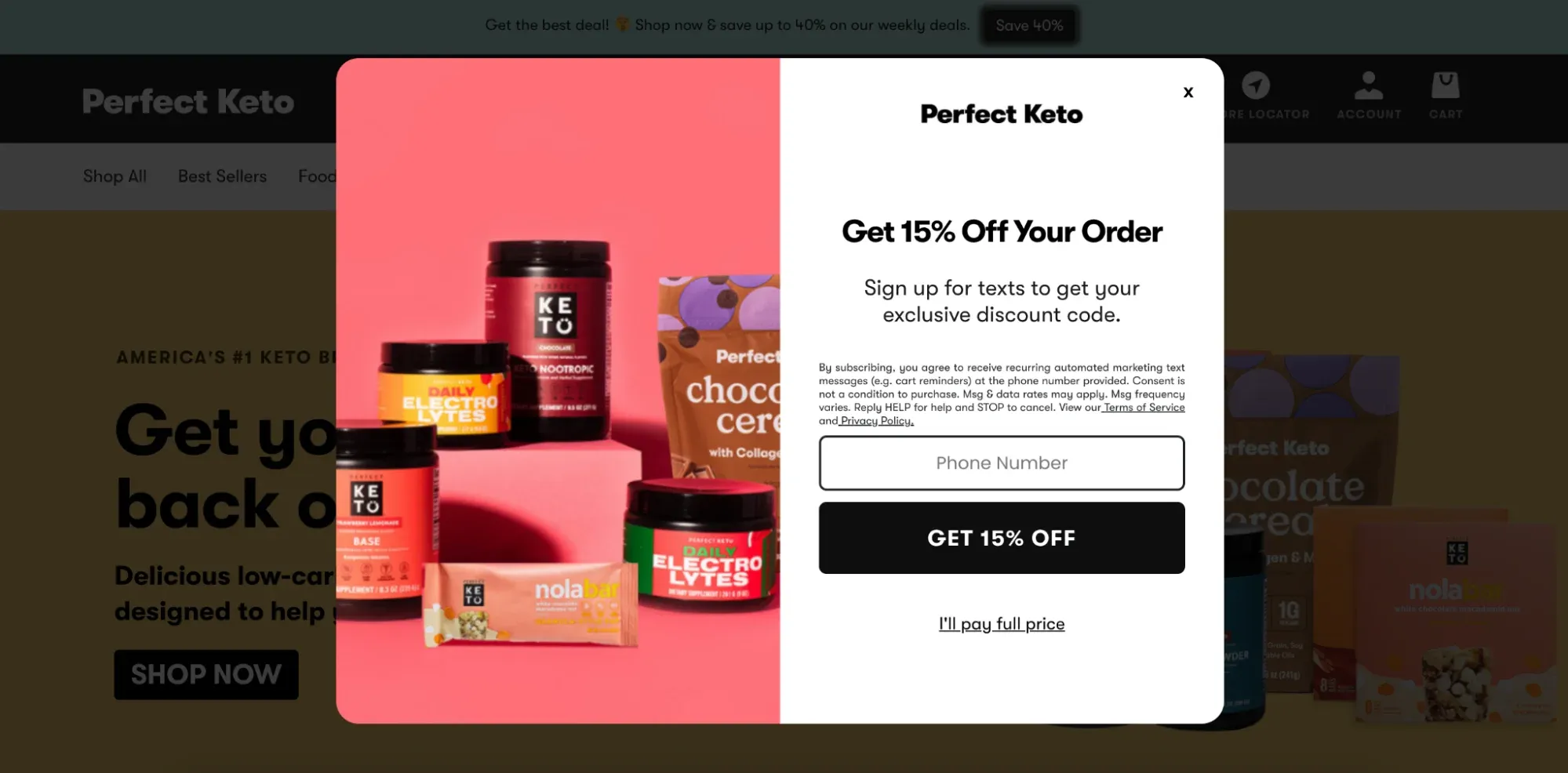 website pop ups example