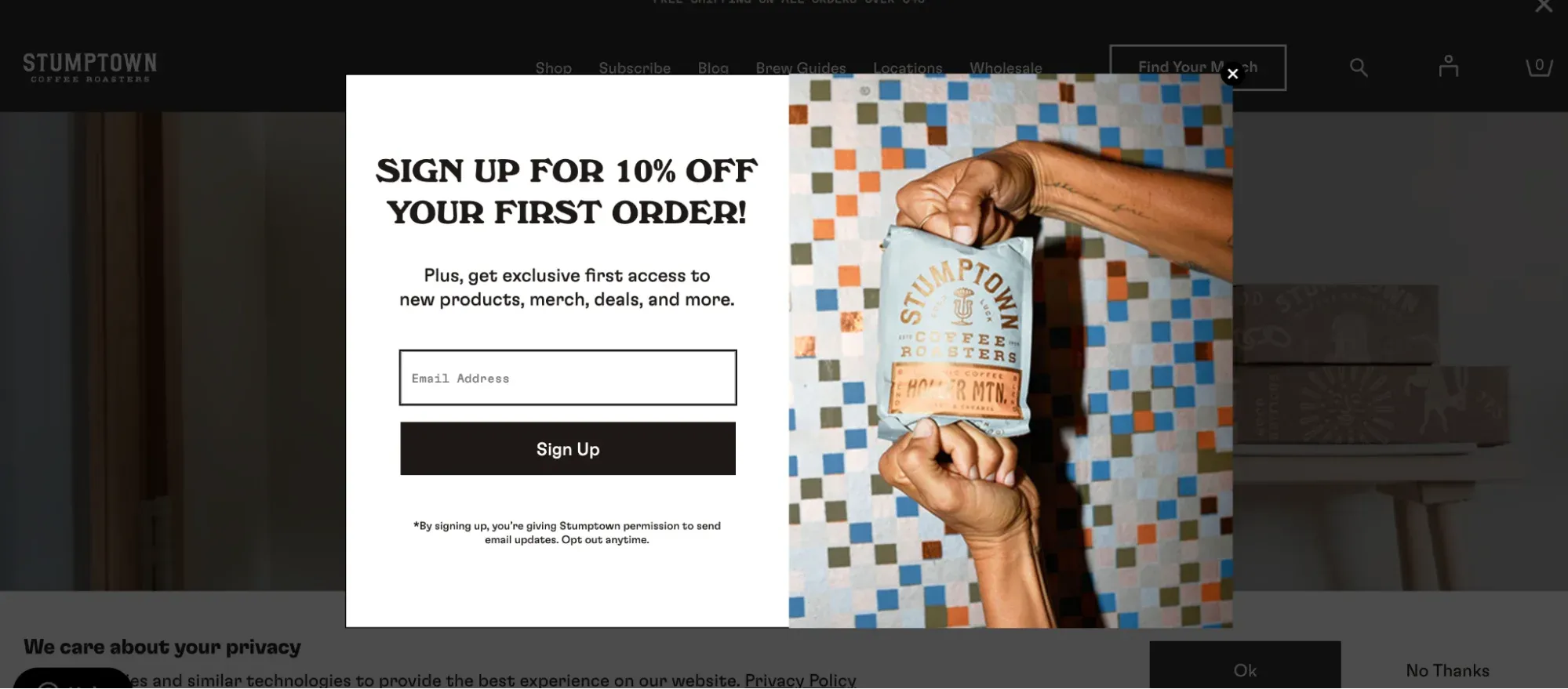 website pop ups examples
