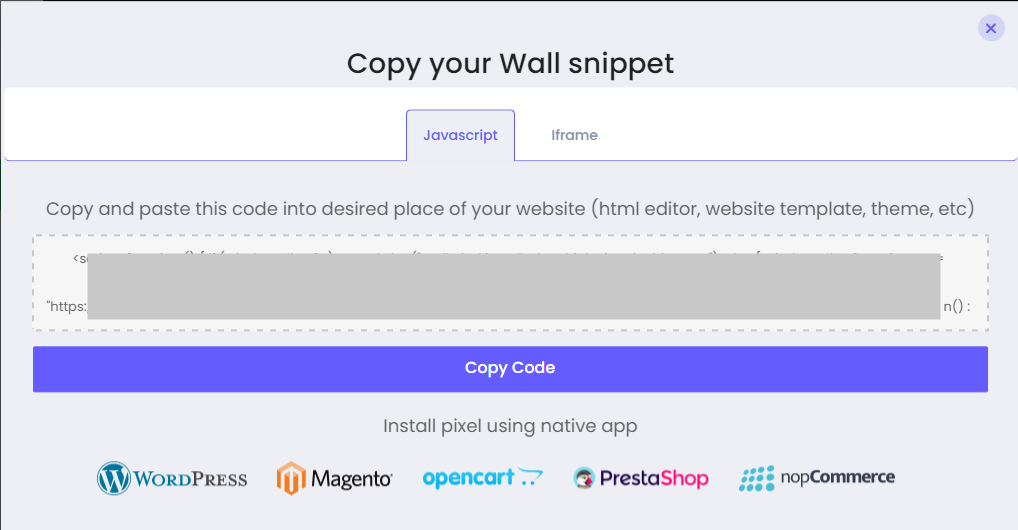 get your snippet code