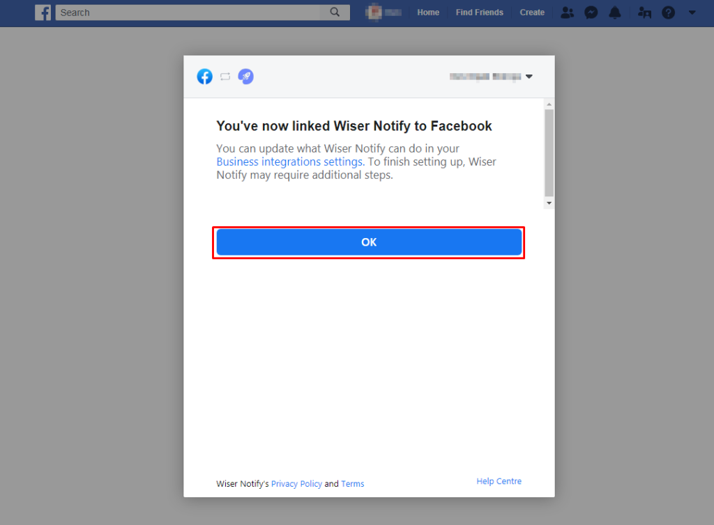 account linked with WiserNotify