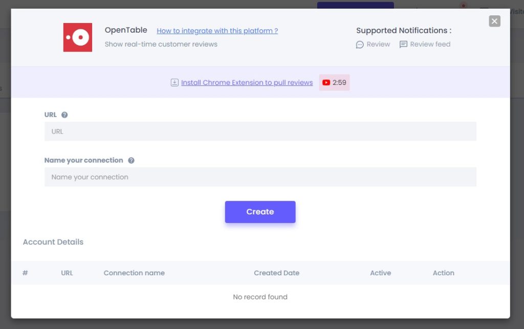 add opentable details
