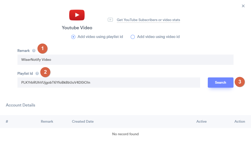 add video using playlis id