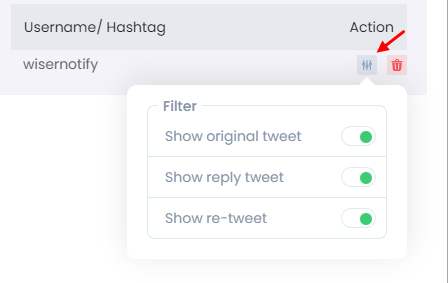 apply twitter fillters