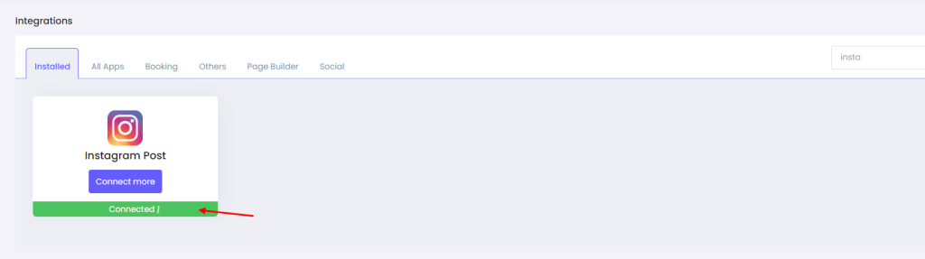 click on the connected button