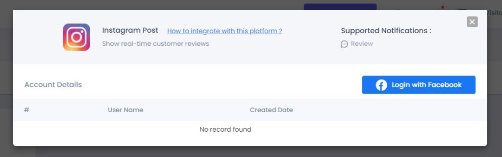 login with facebook