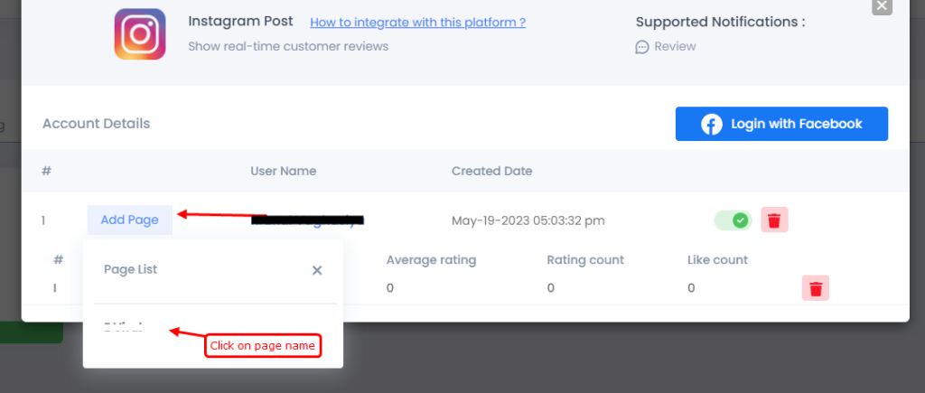 select from the page list