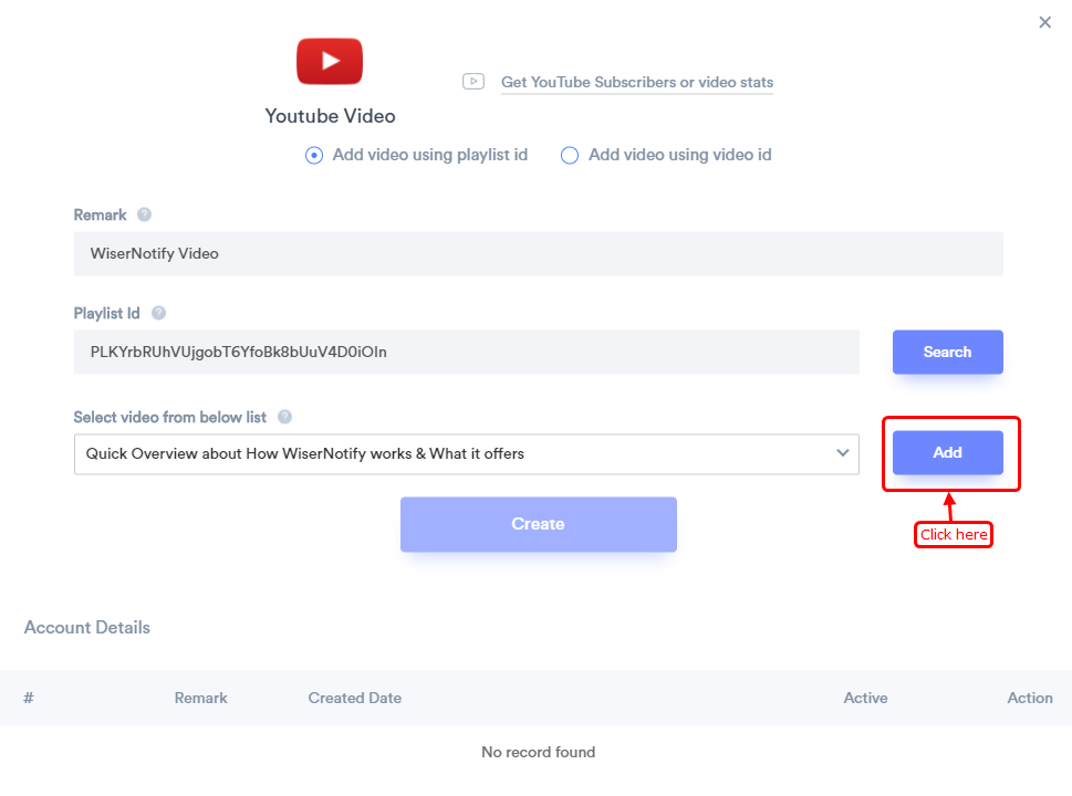 video from list and add