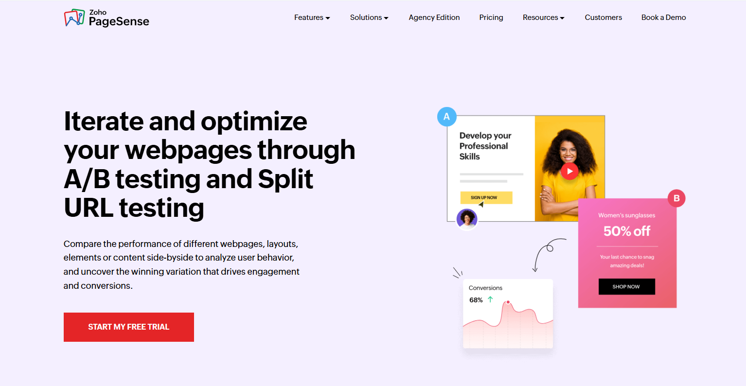 Zoho PageSense (A/B Testing & CRO)