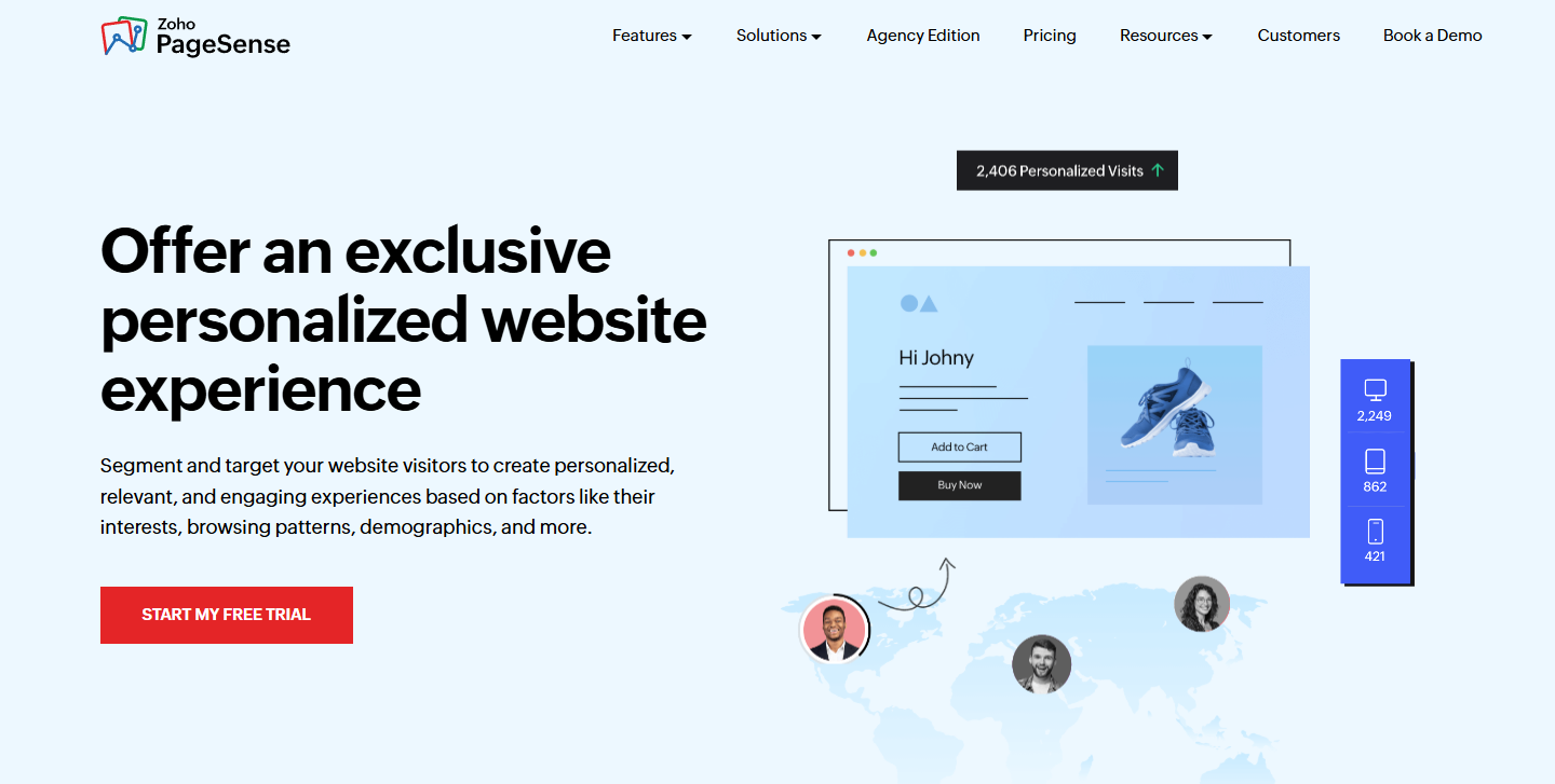 Personalization Zoho pagesense