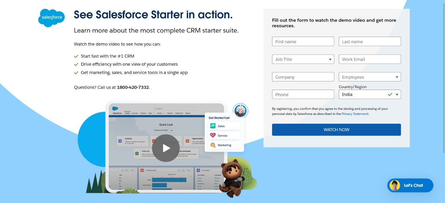 Salesforce Lead- Gen CTA Example