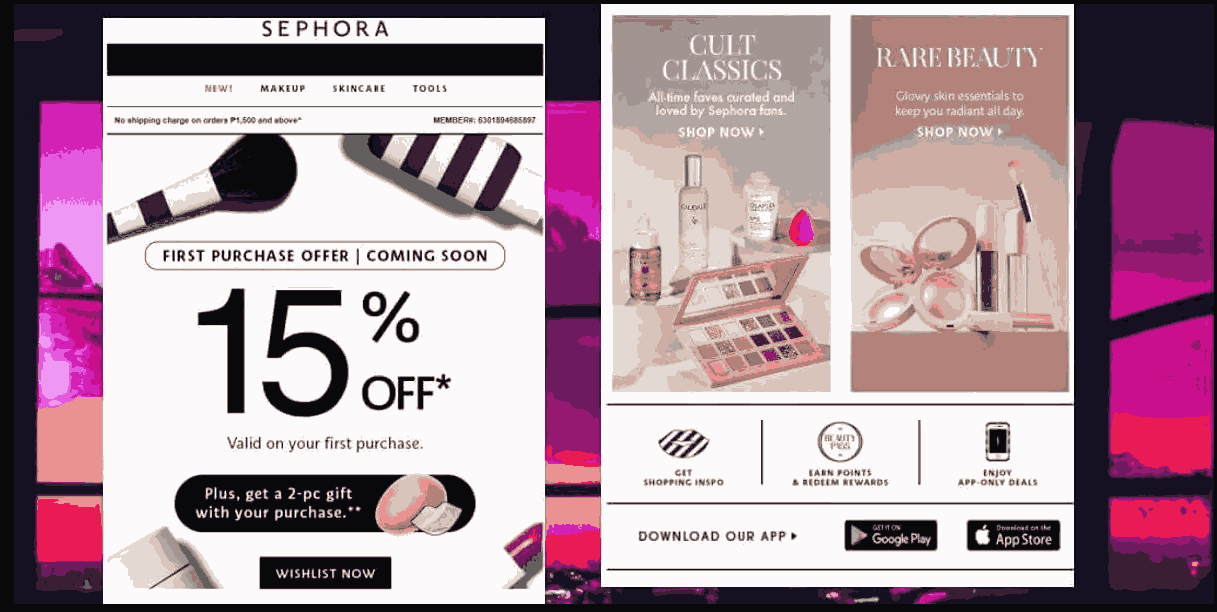Sephora Call to acttion example