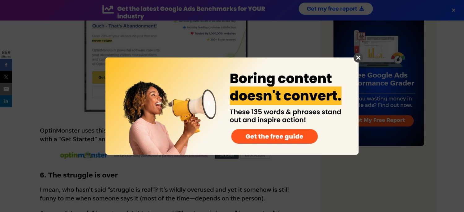 WordStream Lead-Gen CTA Example