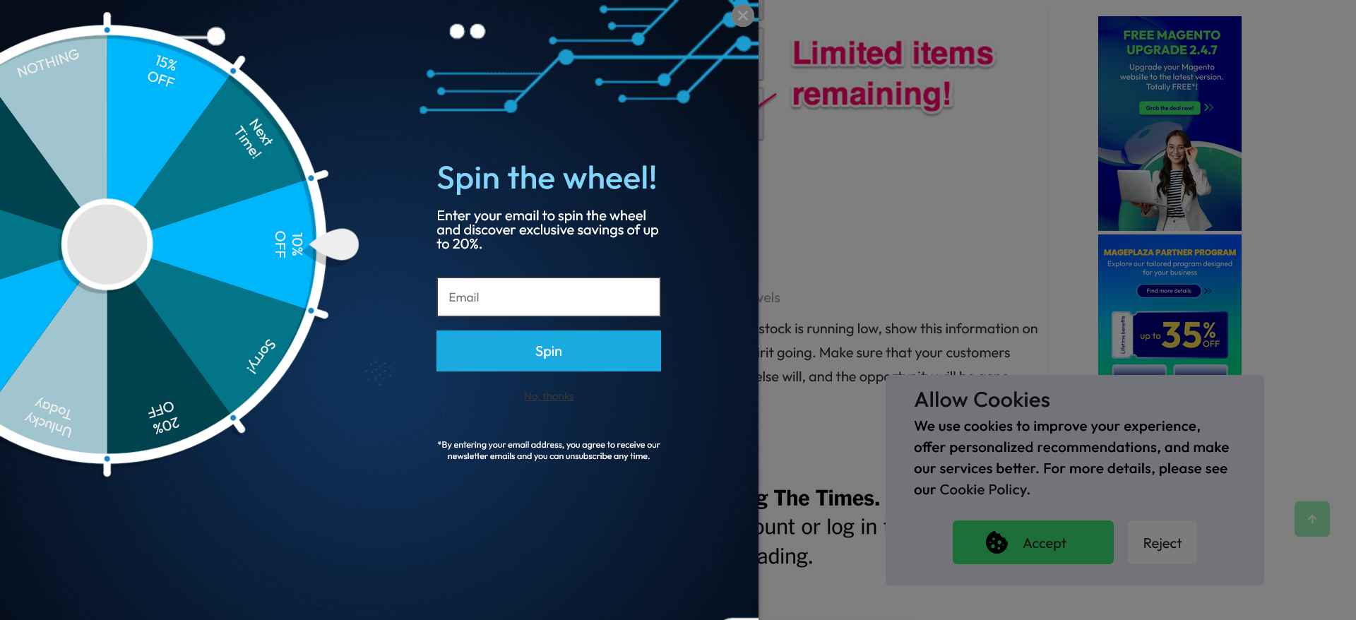 Contest and giveaway FOMO marketing example