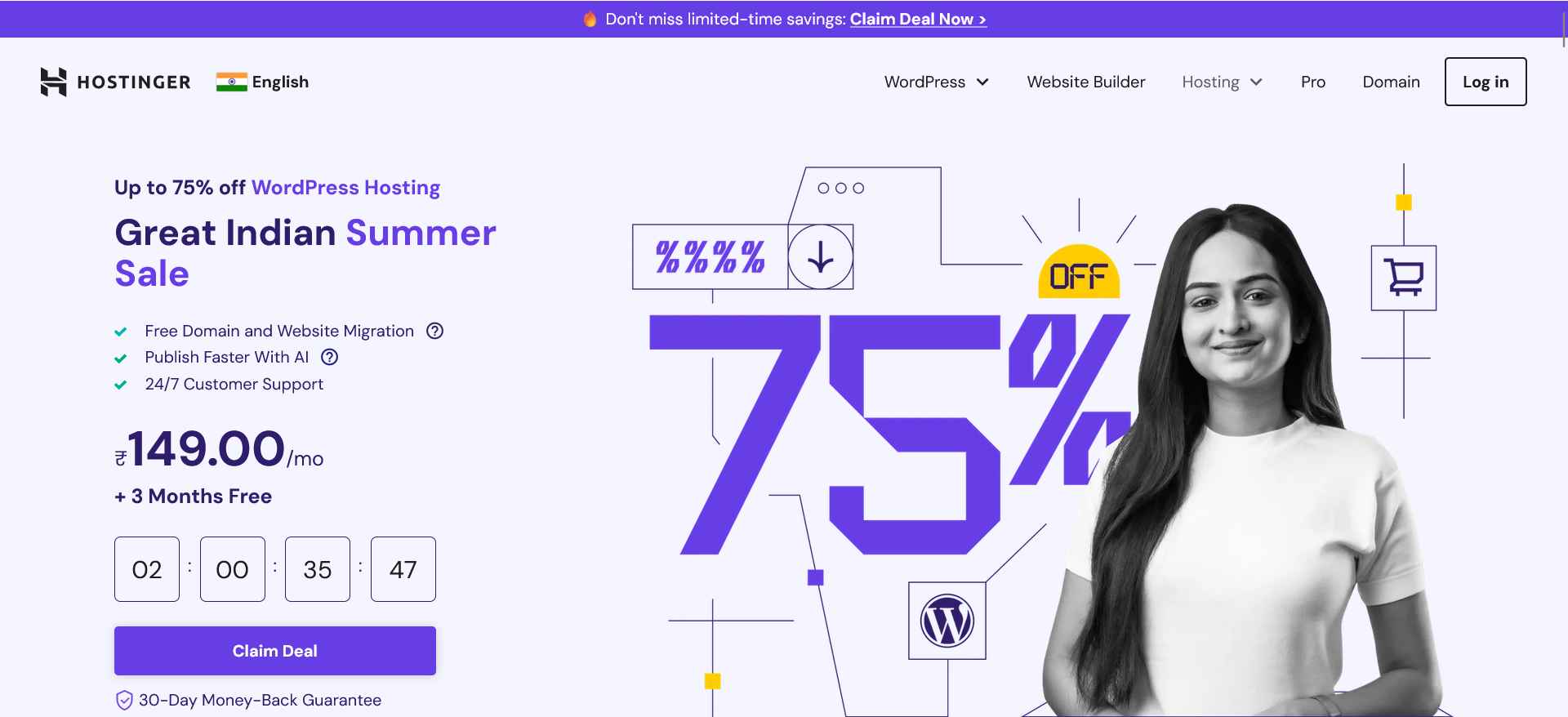 Limited-time offers FOMO Marketing example from Hostinger