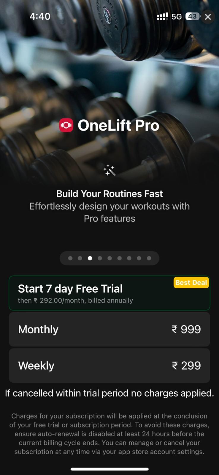 OneLiftPro Mobile CTA Example