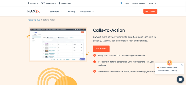 Hubspot Calls to Action