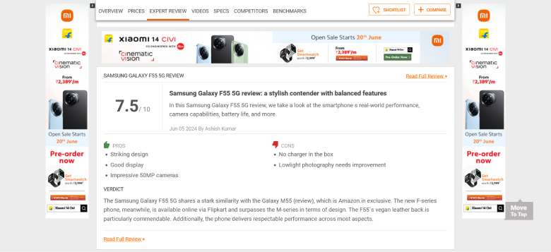 91 Mobiles product review example