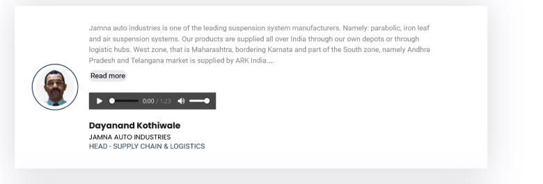 Logistics transportation positive review for company