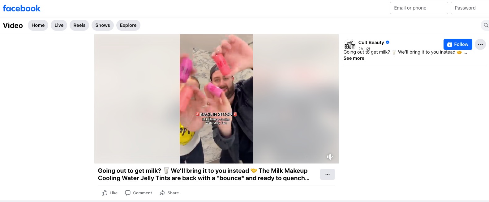 Cult Beauty UGC Content In Facebook