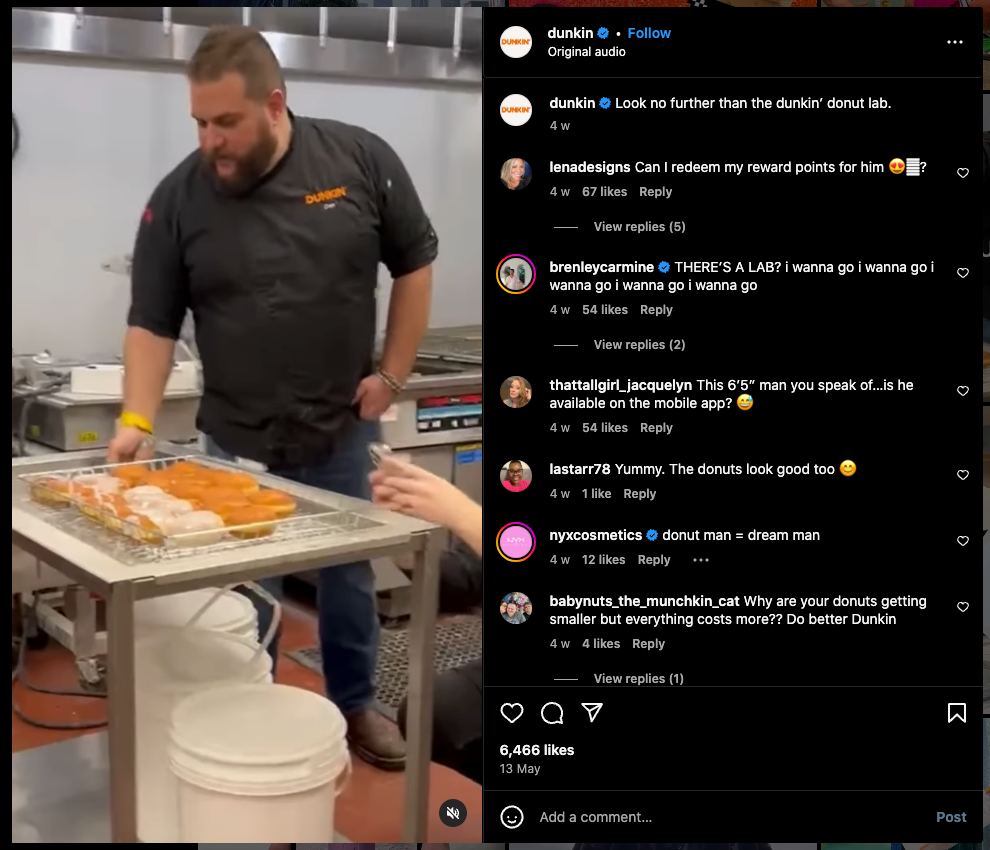 Dunkin’ Donuts UGC Content on instagram