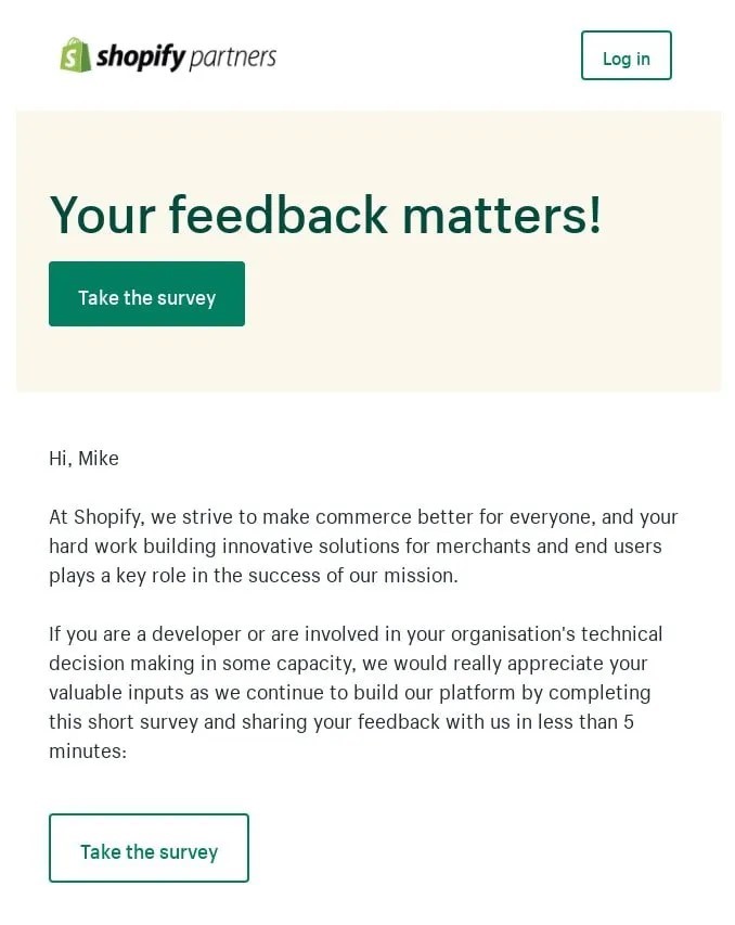 Post Purchase feedback
