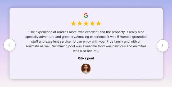 Carousel showcase Google review widget