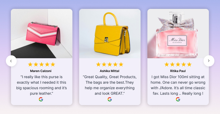 Slider Google review widget