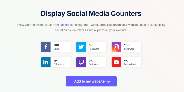 Social media counter notification showing follower activity