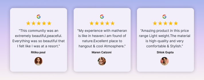 Star review listing Google reviews widget