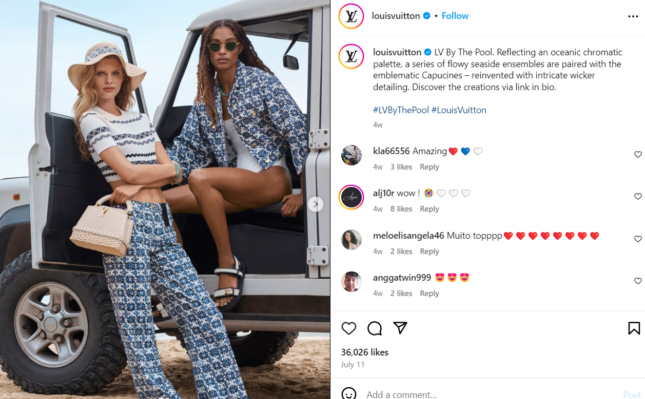 Louis Vuitton customer content shared on social media