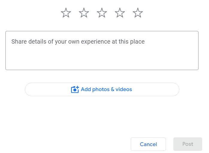 Write and submit anonymous Google review