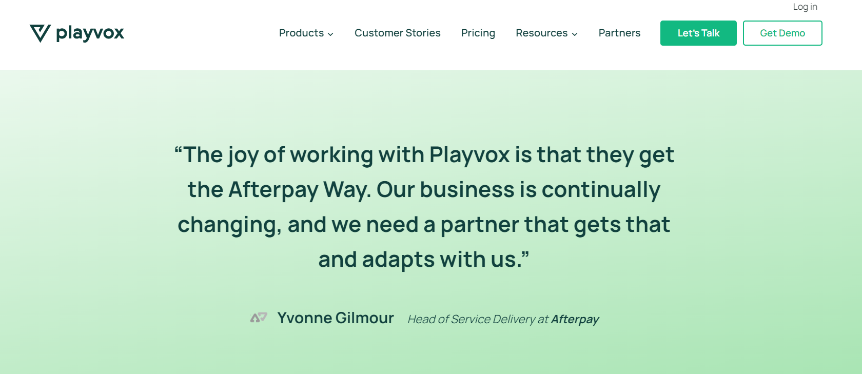 PlayVox B2B customer testimonial showing results