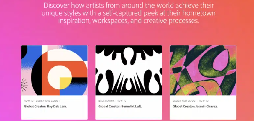 Adobe Art Maker Series featuring creator work
