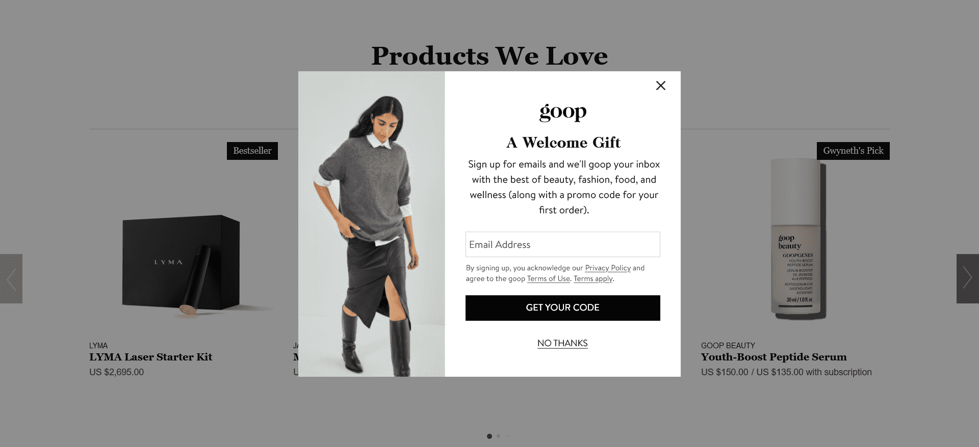 Goop welcome gift reciprocity psychology