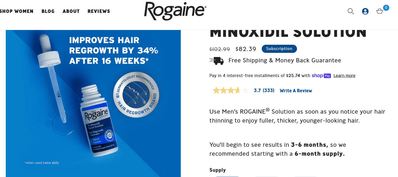Rogaine framing effect marketing