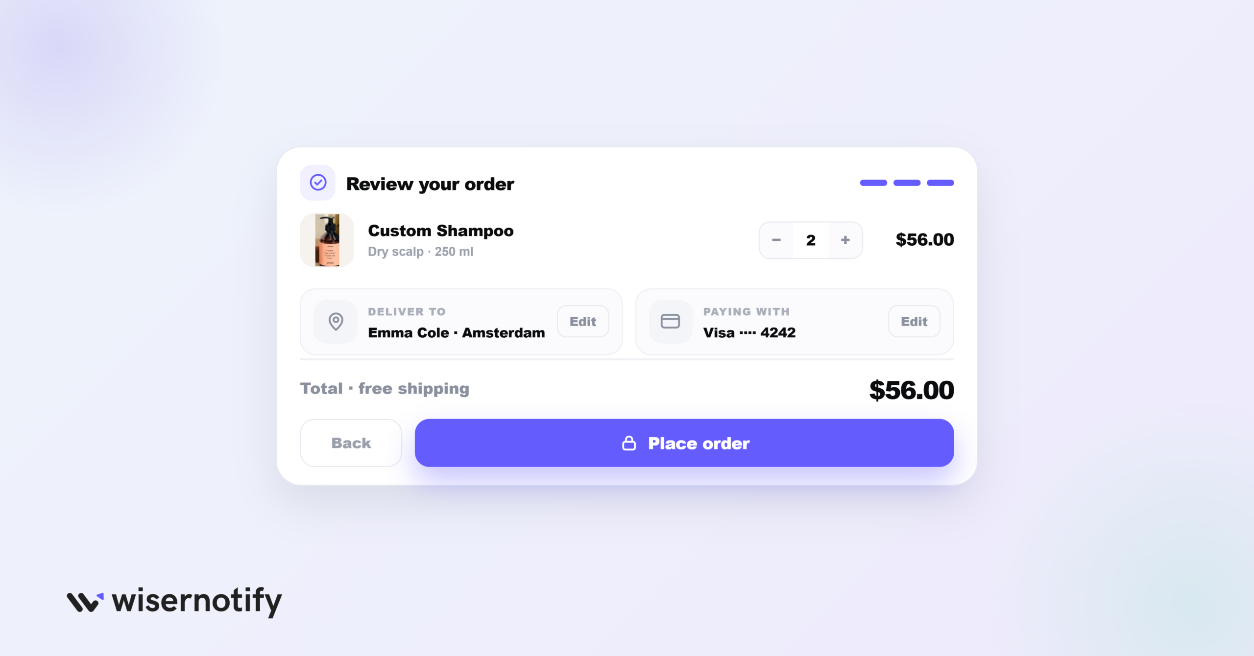 Let customers review before submitting