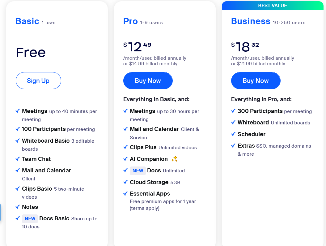 Zoom pricing decoy effect